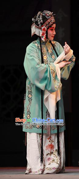 Chinese Kun Opera Young Female Actress Apparels Costumes and Hair Accessories Xiu Ru Ji Traditional Kunqu Opera Hua Tan Courtesan Li Yaxian Dress Garment