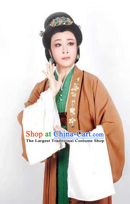 Chinese Shaoxing Opera Middle Age Female Costumes Zhang Yu Niang Apparels Yue Opera Garment Noble Dame Dress and Headwear