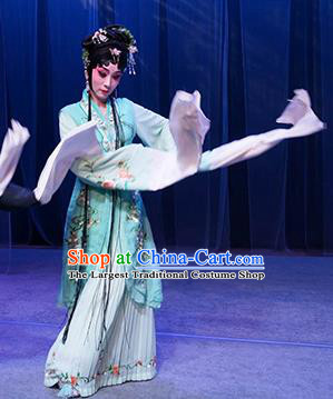 Chinese Kun Opera Young Lady Fairy Costumes Apparels and Headpieces Before The Fall Traditional Kunqu Opera Actress Luo Niang Dress Garment