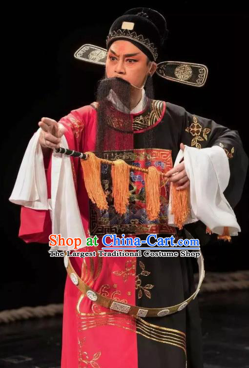 Yu Tian Xian Chinese Huangmei Opera Laosheng Costumes and Headwear An Hui Opera Apparels Official Embroidered Robe Clothing