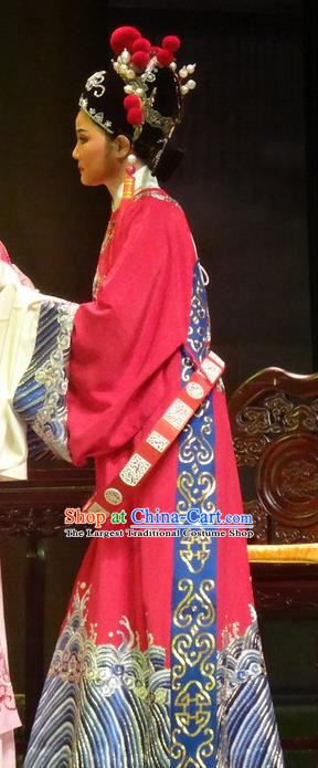 Chinese Huangmei Opera Number One Scholar Female Consort Prince Garment Costumes and Headwear An Hui Opera Xiaosheng Li Zhaoting Apparels Clothing