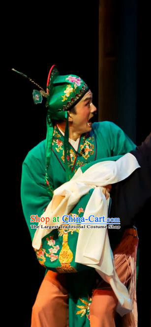 Chinese Huangmei Opera Clown Male Ji Mo Han Qing Official Garment Costumes and Headwear An Hui Opera Rich Childe Apparels Clothing
