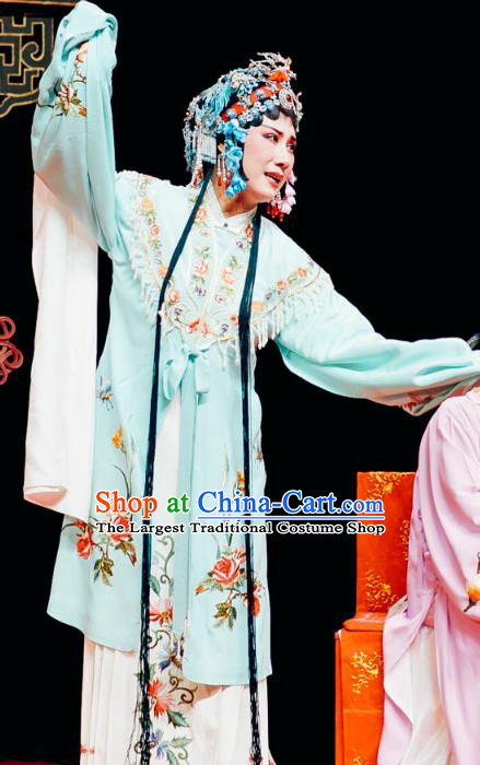 Chinese Shaoxing Opera Young Woman Dress The Jade Hairpin Yue Opera Diva Costumes Apparels Patrician Lady Garment and Headpieces