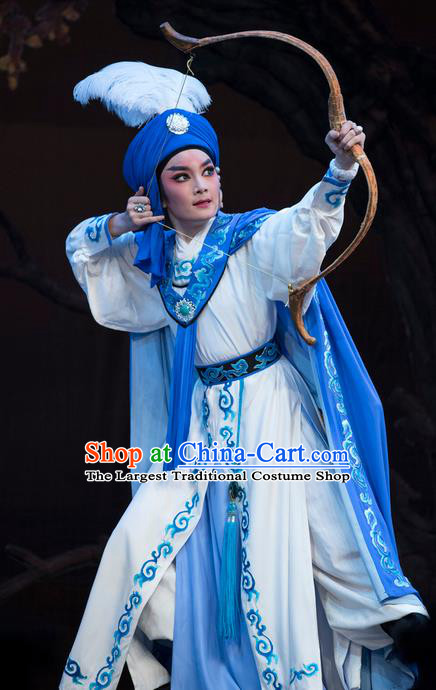 Chinese Shaoxing Opera Young Male Garment Classical Yue Opera Desert Prince Niche Apparels Costumes and Hat