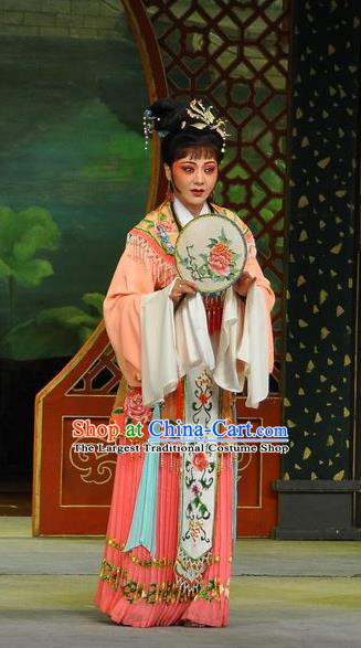 Chinese Shaoxing Opera Dream of the Red Chamber Rich Lady Dress Yue Opera Hua Tan Costumes Garment Actress Apparels and Hair Ornaments