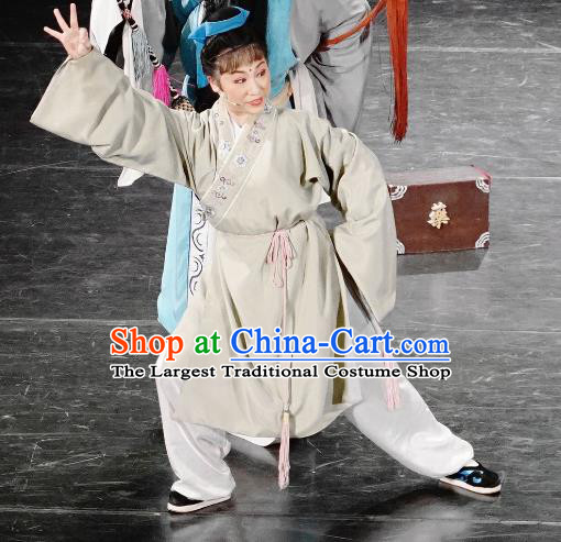 Chinese Huangmei Opera Livehand Costumes and Headwear Xi Mu Dan An Hui Opera Wa Wa Sheng Apparels Clothing