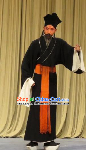 Zhen Zhu Shan Chinese Ping Opera Old Man Costumes and Headwear Pingju Opera Laosheng Apparels Clothing