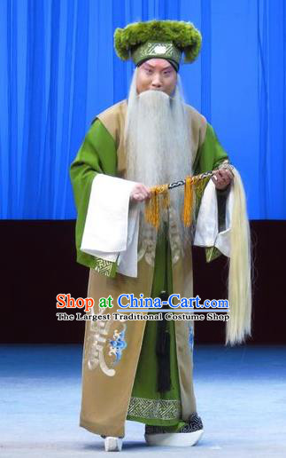 Liu Ling Drunk Chinese Ping Opera Laosheng Costumes and Headwear Pingju Opera Apparels Elderly Male Du Kang Clothing