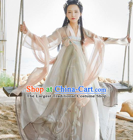 Chinese Ancient Royal Princess Hanfu Dress Traditional Tang Dynasty Apparels Historical Costumes Complete Set