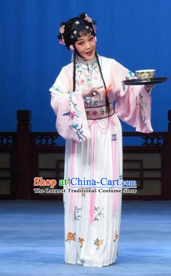 Chinese Ping Opera Young Lady Costumes Apparels and Headpieces Xue Yu Bing Shuang Traditional Pingju Opera Diva Ai Yu Dress Garment