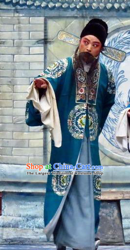 Yu He Qiao Chinese Ping Opera Landlord Costumes and Headwear Pingju Opera Elderly Male Apparels Clothing