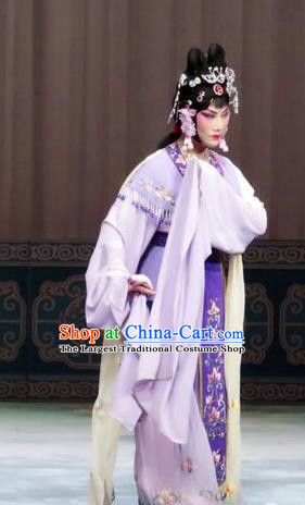 Chinese Ping Opera Diva Liu Yue Costumes The Wrong Red Silk Apparels and Headpieces Traditional Pingju Opera Hua Tan Dress Actress Garment