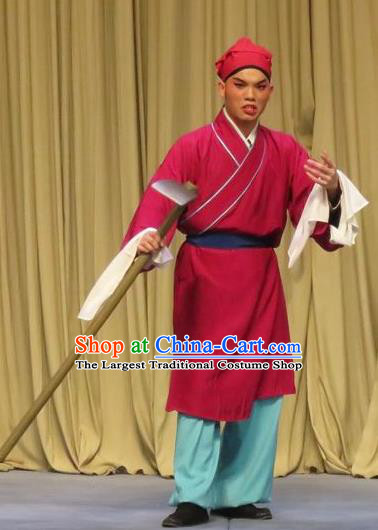 Fei Jie Chinese Ping Opera Young Man Costumes and Headwear Pingju Opera Farmer Apparels Clothing