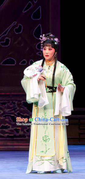 Chinese Ping Opera Actress Yan Lanzhen Apparels Costumes and Headpieces Nao Yan Fu Traditional Pingju Opera Young Female Dress Garment