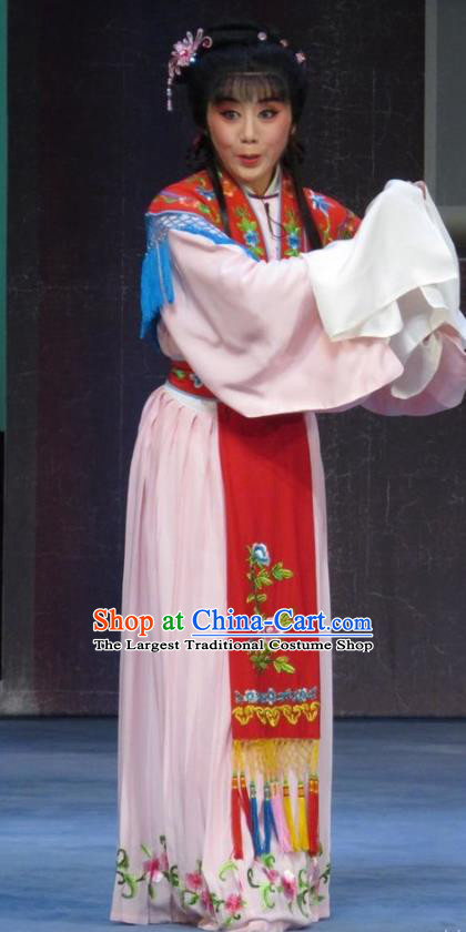 Chinese Ping Opera Diva Apparels Costumes and Headpieces Yuan Yang Pu Traditional Pingju Opera Hua Tan Dress Actress Garment