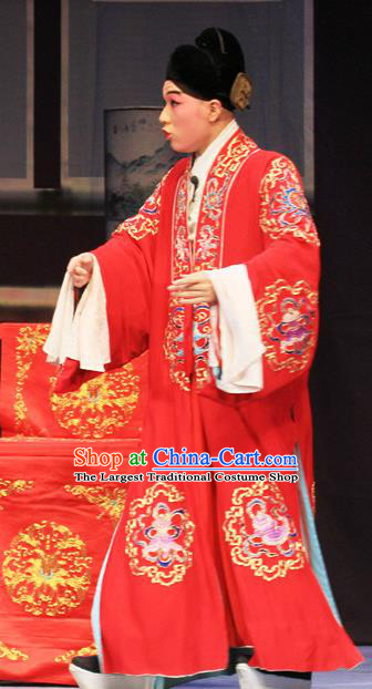 Linjiang Post Chinese Ping Opera Bride Costumes and Headwear Pingju Opera Young Male Apparels Scholar Cui Tong Clothing