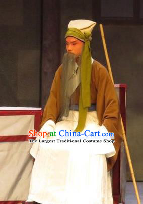 Li Xianglian Selling Paintings Chinese Ping Opera Old Man Costumes and Headwear Pingju Opera Elderly Male Apparels Clothing