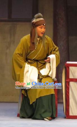 Chinese Ping Opera Country Woman Apparels Costumes and Headdress Li Xianglian Selling Paintings Traditional Pingju Opera Elderly Female Dress Garment