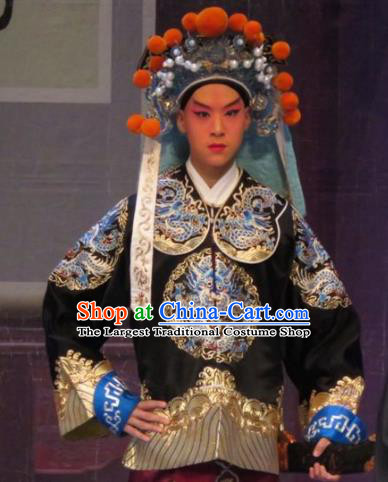 Li Xianglian Selling Paintings Chinese Ping Opera Martial Man Costumes and Headwear Pingju Opera Bodyguard Apparels Clothing
