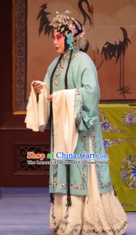 Chinese Ping Opera Young Female Shan Hu Costumes Apparels and Headpieces Chong Yuan Ji Traditional Pingju Opera Distress Maiden Dress Garment