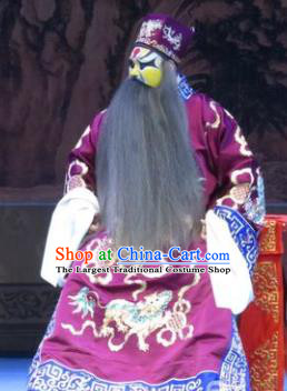 San Kan Yu Mei Chinese Ping Opera Laosheng Costumes and Headwear Pingju Opera Elderly Male Apparels Minister Liu Tianhua Clothing