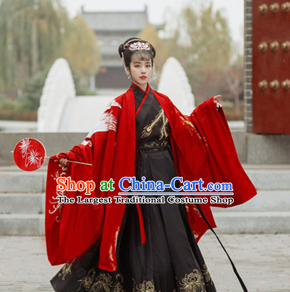 Chinese Ancient Tang Dynasty Imperial Garment and Headpiece Hair Jewleries Complete Set for Women