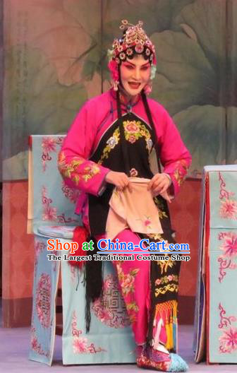 Chinese Ping Opera Young Beauty Costumes Apparels and Headpieces Embroidered Shoes Traditional Pingju Opera Actress Dress Garment