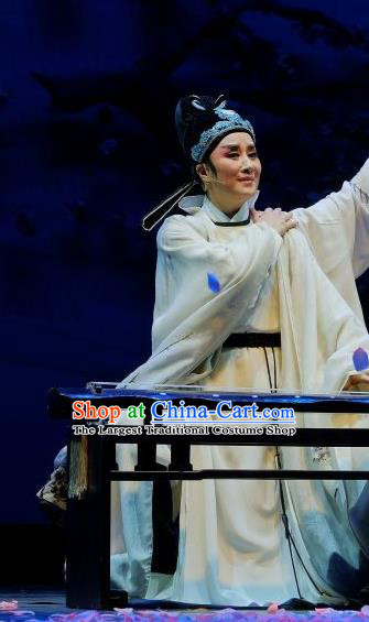 Chinese Yue Opera Young Male Lu You And Tang Wan Costumes and Hat Shaoxing Opera Apparels Scholar Niche Garment