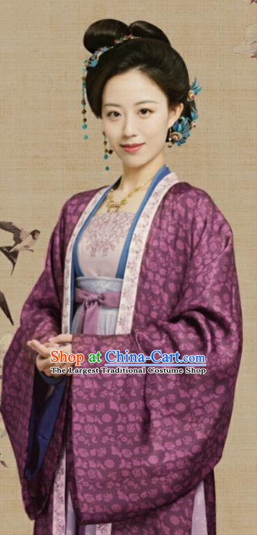 Chinese Ancient Royal Countess Clothing Drama Serenade of Peaceful Joy Song Dynasty Noble Dame Historical Costumes and Hair Jewelry