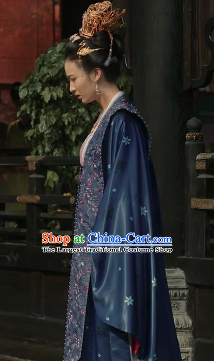 Chinese Ancient Hanfu Dress Garment Drama Serenade of Peaceful Joy Song Dynasty Imperial Consort Zhang Historical Costumes and Headdress