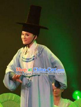 Chinese Yue Opera Young Male Costumes and Hat Shaoxing Opera Chunh Yang Xiao Sheng Niche Apparels Garment