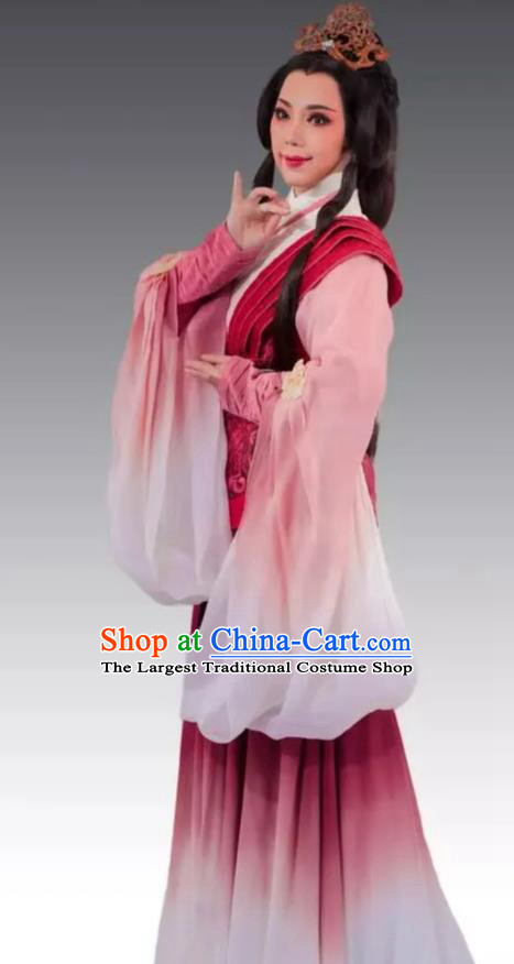 Chinese Shaoxing Opera Noble Consort Mian Jiang Apparels From Love to Patriotism Deliver the Messenger Costumes and Headpieces Yue Opera Dress Hua Tan Garment