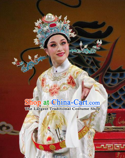 Chinese Yue Opera Number One Scholar Li Mei Yue Clothing and Hat Shaoxing Opera Xiaosheng Apparels Garment Young Male Costumes