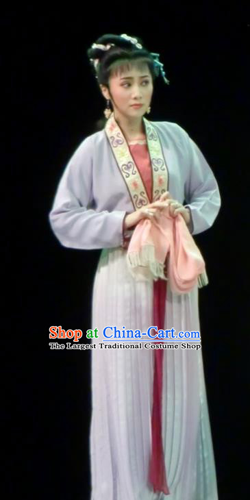 Chinese Shaoxing Opera Country Lady Dress Garment Costumes and Headdress Yue Opera Emperor and the Village Girl Xiaodan Young Female Apparels