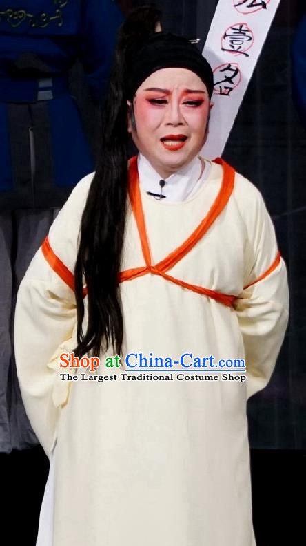 Chinese Yue Opera Prisoner Costumes Palace Refuse Marriage Apparels and Headwear Shaoxing Opera Male Role Garment Clothing