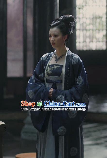 Chinese Song Dynasty Noble Consort Historical Costumes and Headpieces Drama Serenade of Peaceful Joy Ancient Court Lady Zhang Bihan Dress Garment