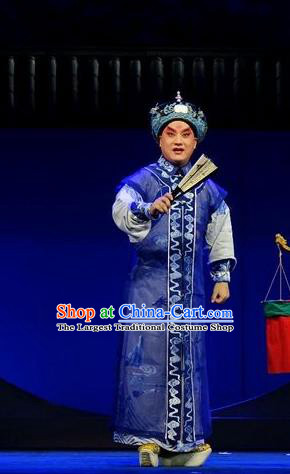 Nan Hai Zi Chinese Peking Opera Young Male Garment Costumes and Headwear Beijing Opera Qing Dynasty Emperor Shun Zhi Apparels Xiaosheng Clothing