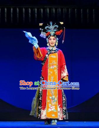 Chinese Beijing Opera Imperial Consort Apparels Costumes and Headdress Nan Hai Zi Traditional Peking Opera Qing Dynasty Court Lady Dress Actress Dong E Garment