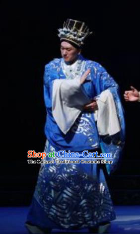 Chun Qiu Er Xu Chinese Peking Opera Young Male Garment Costumes and Headwear Beijing Opera Xiaosheng Apparels Official Shen Baoxu Clothing