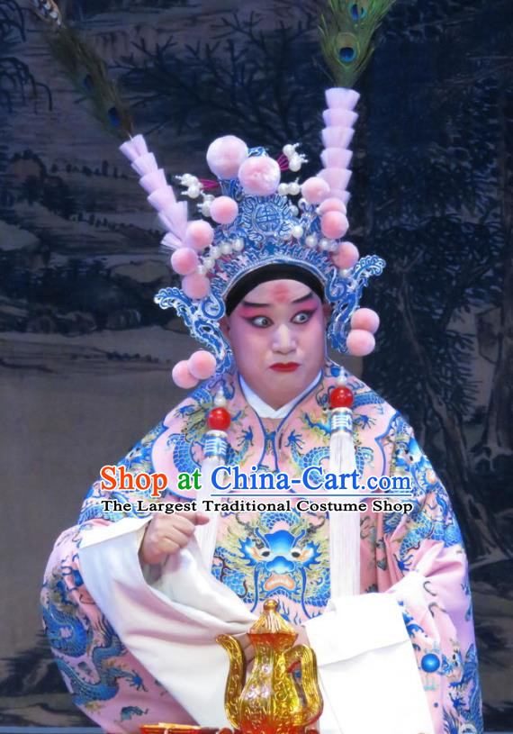 Lv Bu And Diao Chan Chinese Ping Opera Wusheng Costumes and Headwear Pingju Opera Martial Male Apparels Clothing