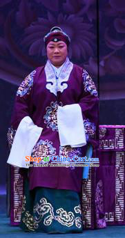Chinese Beijing Opera Old Woman Apparels Costumes and Headdress Love of Jade Hairpin Traditional Peking Opera Elderly Dame Dress Pantaloon Garment