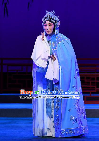 Chinese Beijing Opera Apparels Actress Zhang Yuzhen Costumes and Headdress Love of Jade Hairpin Traditional Peking Opera Hua Tan Dress Young Female Garment