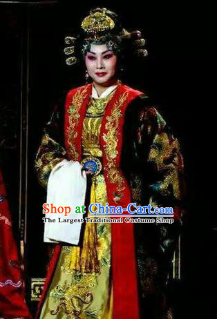 Chinese Beijing Opera Diva Wuzetian Apparels Costumes and Headpieces The Purple Robe Story Traditional Peking Opera Queen Dress Empress Garment