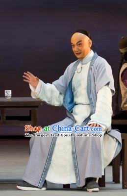 Jin LV Qu Chinese Peking Opera Young Male Garment Costumes and Headwear Beijing Opera Apparels Qing Dynasty Scholar Wu Zhaoqian Clothing