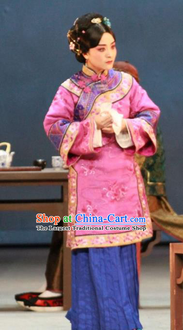 Chinese Beijing Opera Young Mistress Apparels Costumes and Headdress Jin Lv Qu Traditional Peking Opera Actress Yun Ji Dress Garment