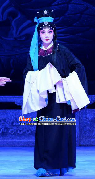 Chinese Ping Opera Distress Maiden Apparels Costumes and Headpieces Traditional Pingju Opera Palm Civet for Prince Tsing Yi Dress Garment