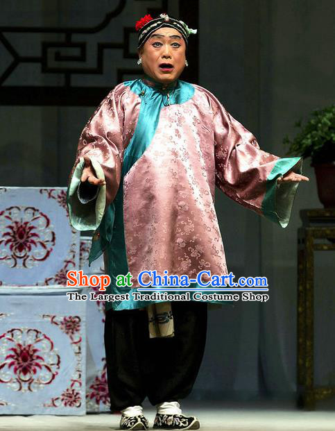 Chinese Beijing Opera Laodan Apparels Costumes and Headdress Han Yuniang Traditional Peking Opera Pantaloon Dress Elderly Female Garment