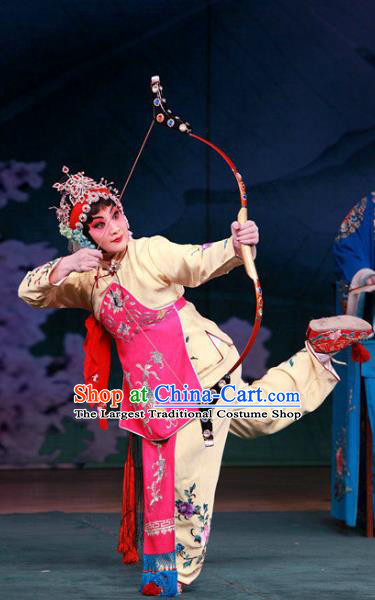 Chinese Beijing Opera Diva Chen Xiuying Apparels Romance of the Iron Bow Costumes and Headpieces Traditional Peking Opera Actress Dress Hua Tan Garment