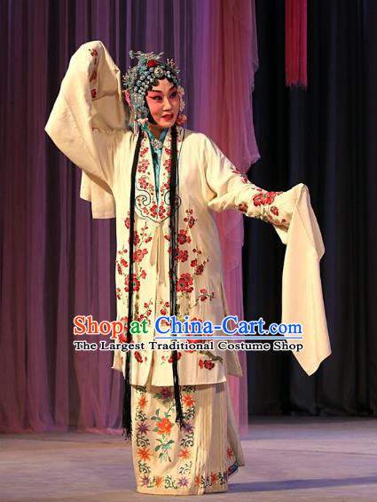Chinese Beijing Opera Young Female Apparels Ba Zhen Tang Costumes and Headpieces Traditional Peking Opera Dress Hua Tan Garment