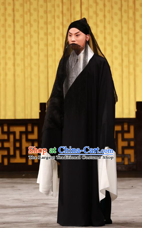 Qi Yuan Bao Chinese Peking Opera Distress Male Liu Shichang Garment Costumes and Headwear Beijing Opera Apparels Clothing